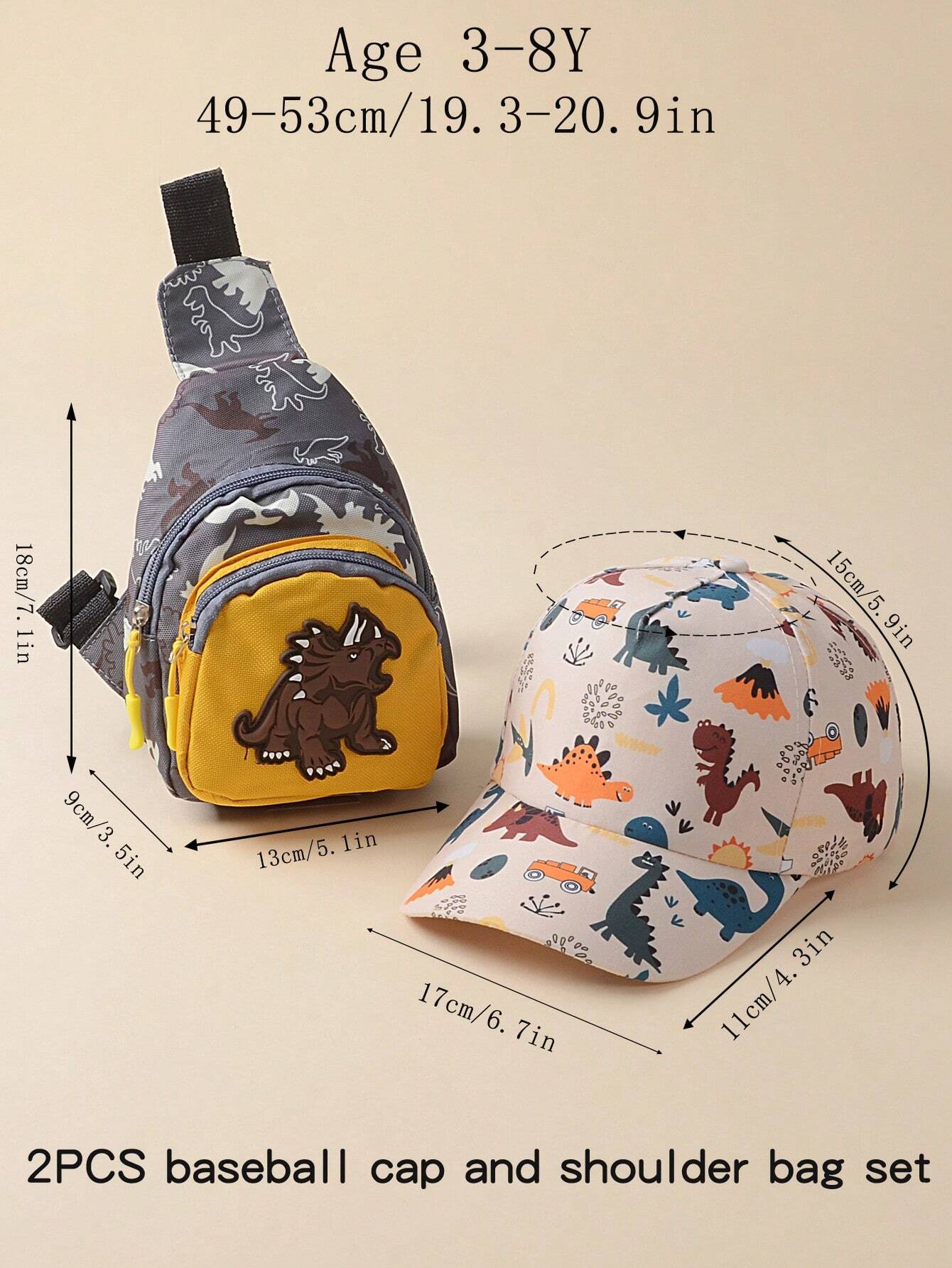 2pcs Children's Baseball Cap And Cross-Body Bag Set