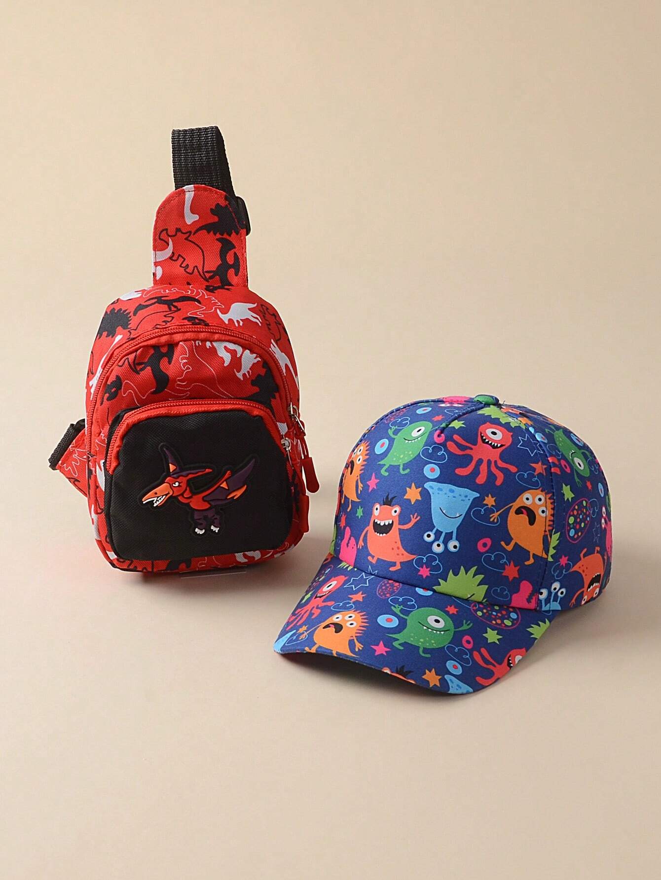 2pcs Children's Baseball Cap And Cross-Body Bag Set Navy Blue