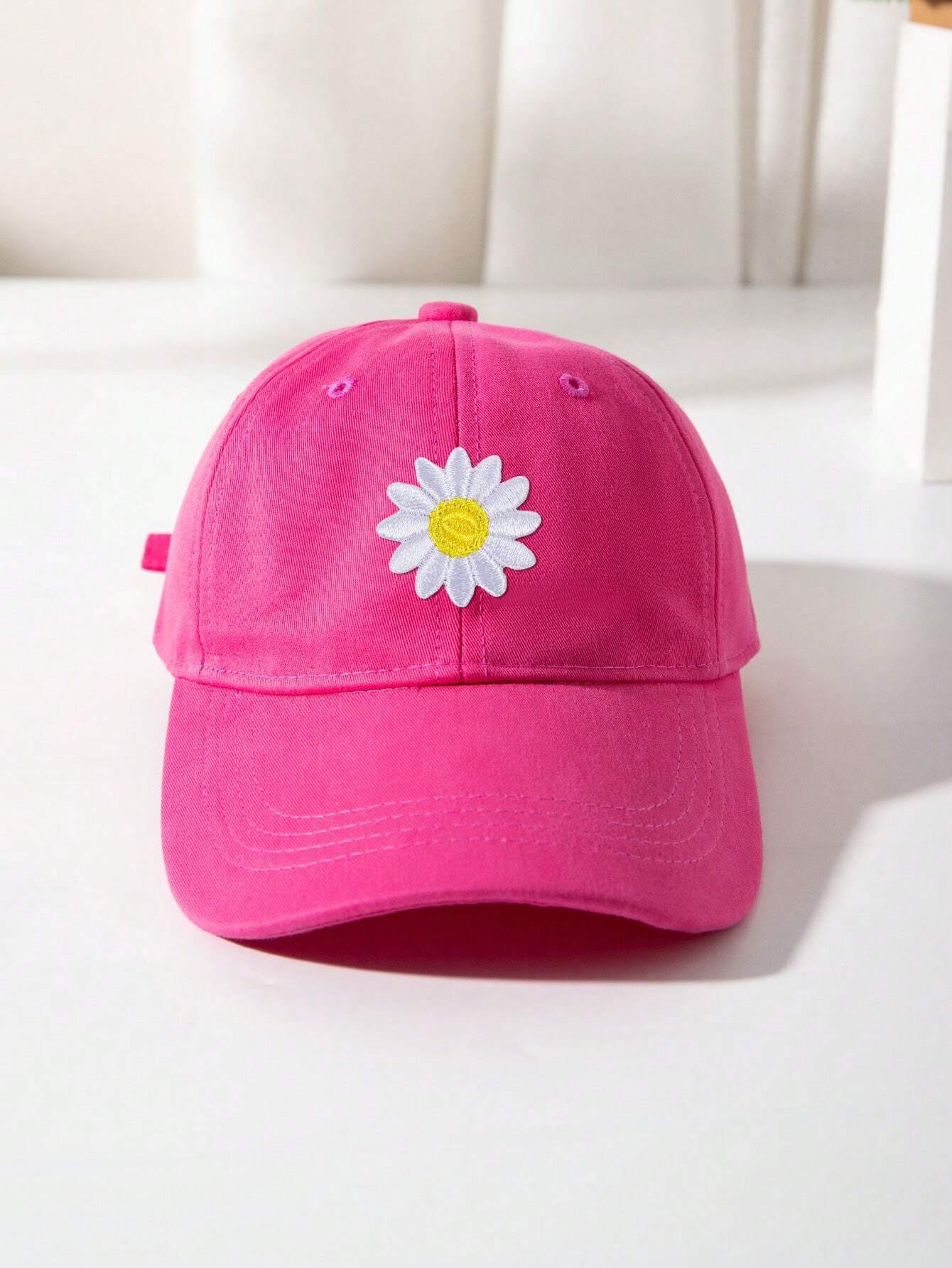 1pc 3-12 Years Old Children's Snapback Cap Hot Pink