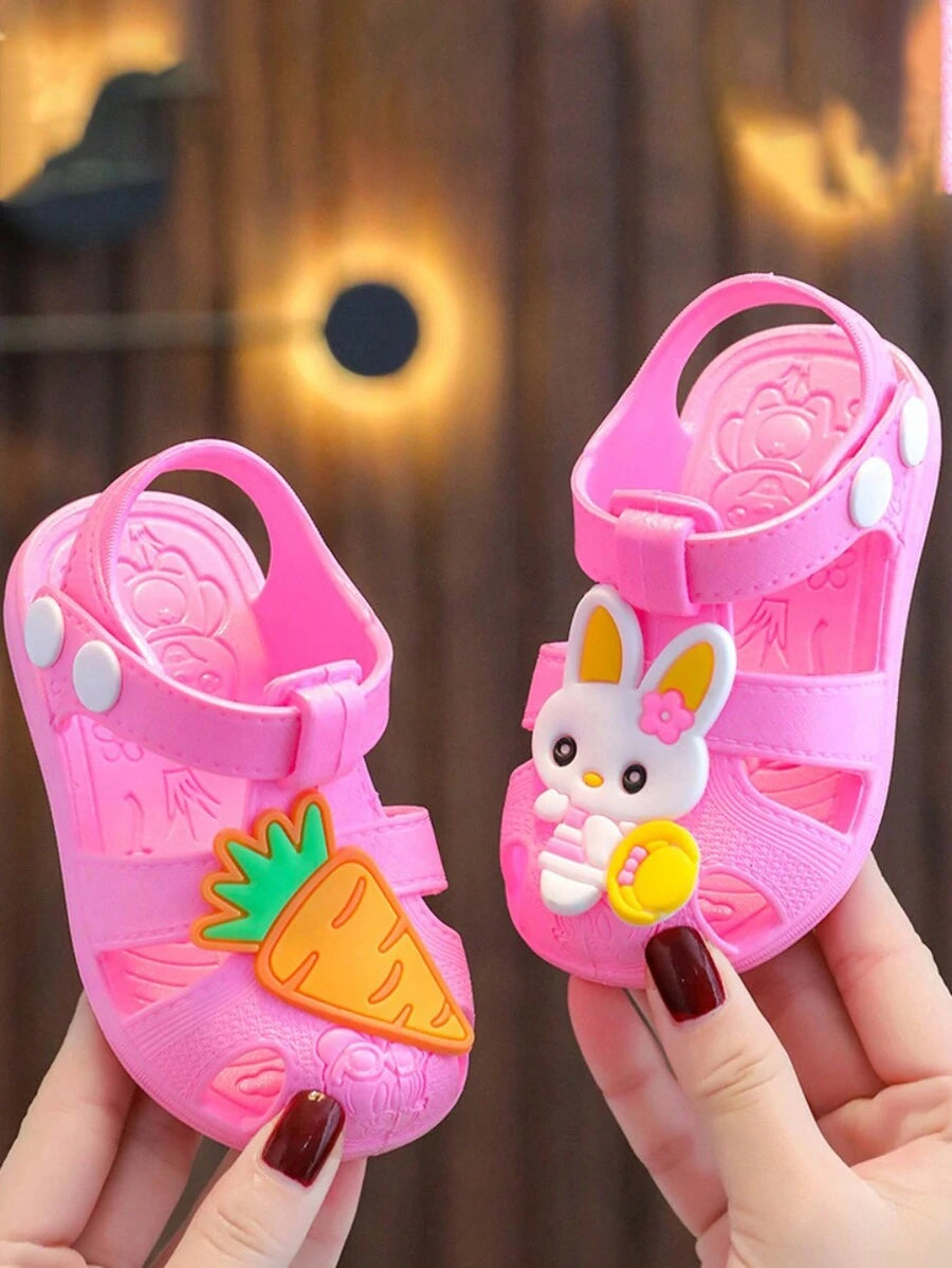Toddler Girls Cartoon Rabbit Design Sandals Pink