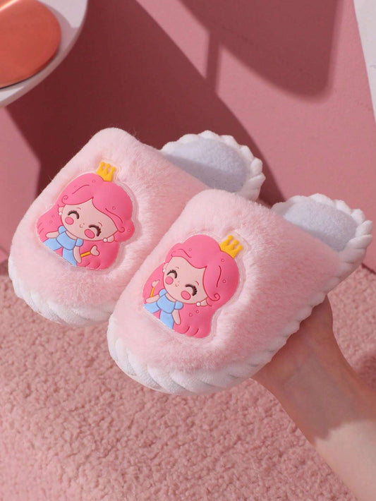 1 Pair Girls Cute Princess Slippers Pink