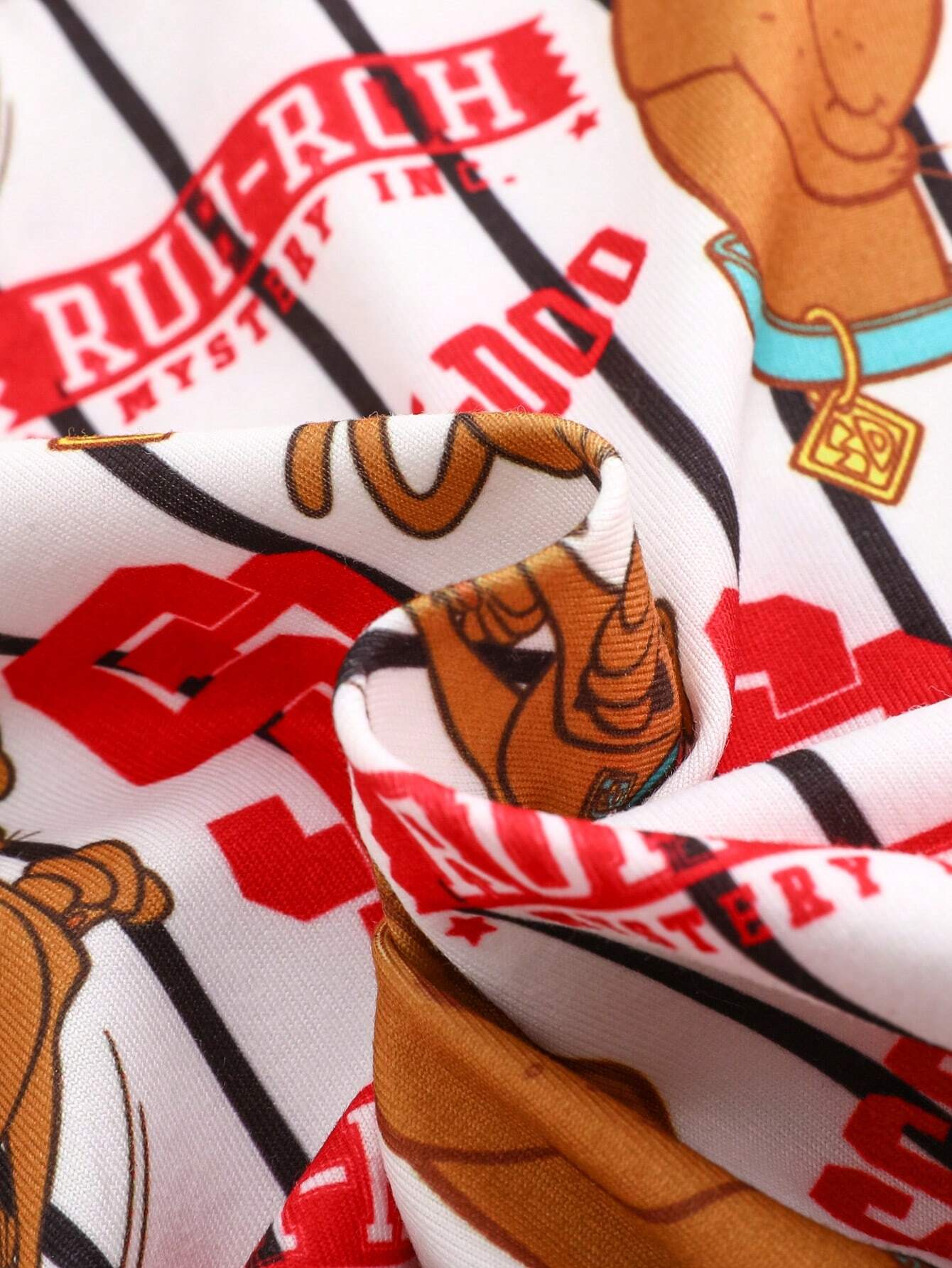Baby Boy Cartoon Dog Printed Striped Casual Regular Short Sleeve T-Shirt And Red Shorts