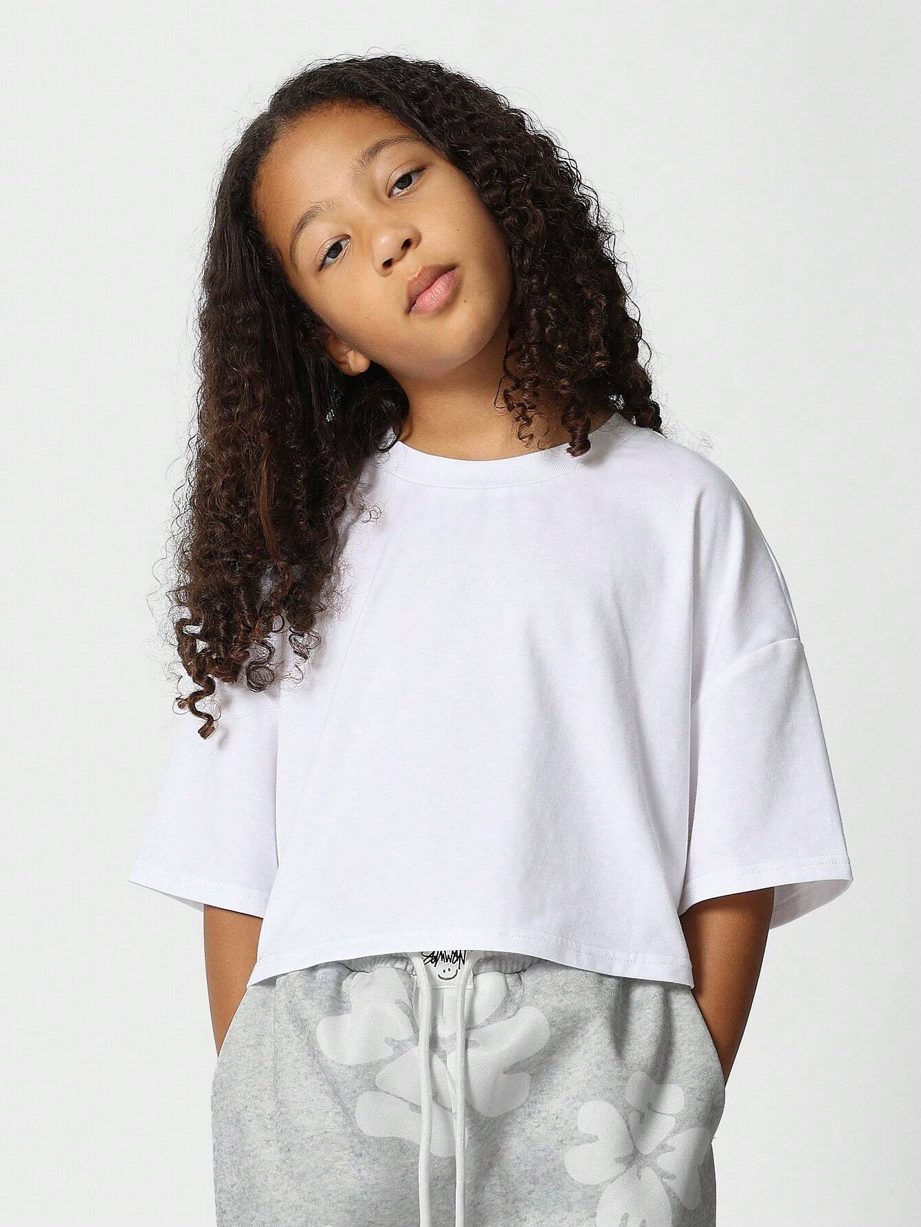 Tween Girls Everyday Play Crop Tee And Sweatpants With Flock Print