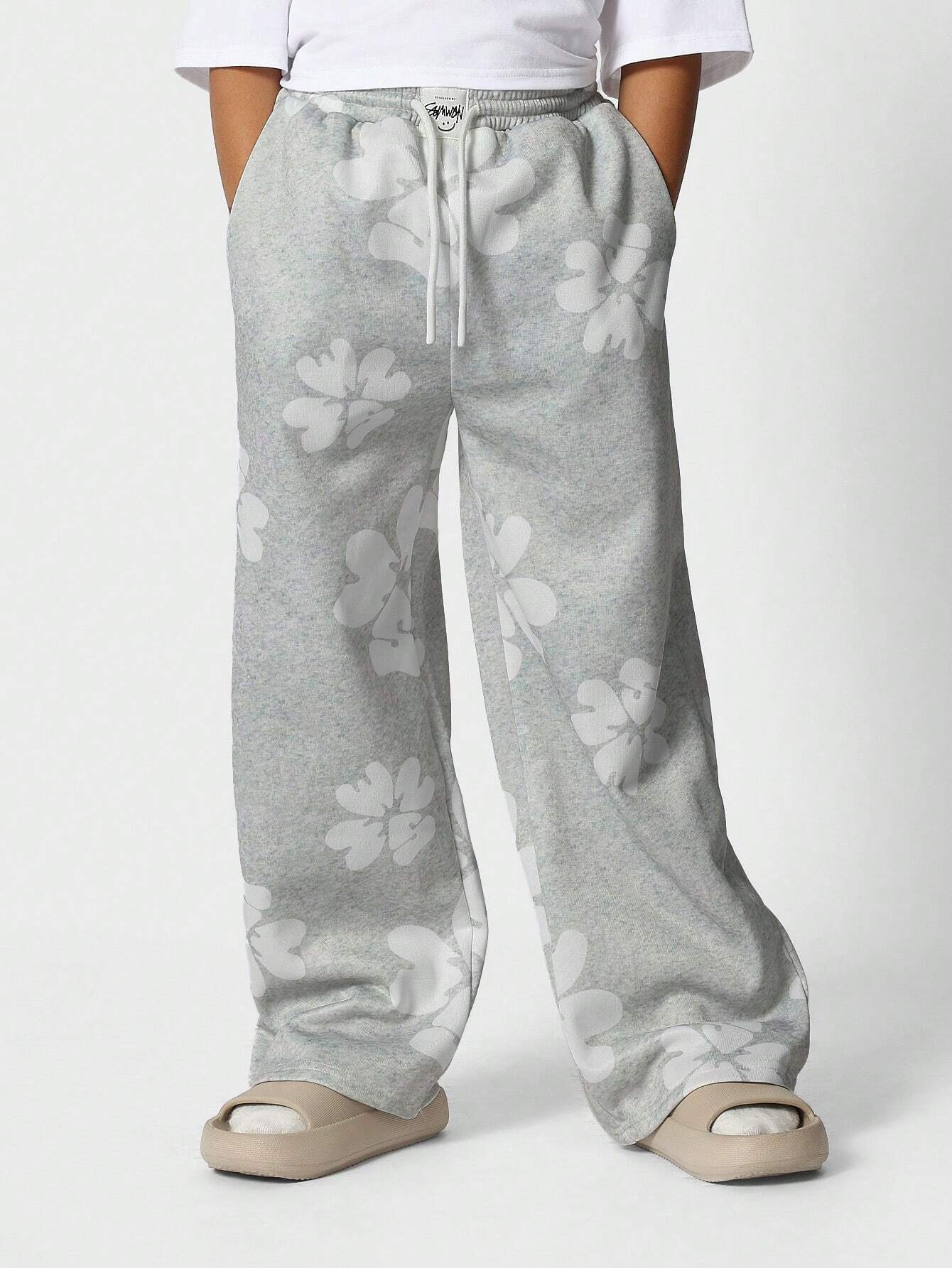 Tween Girls Everyday Play Crop Tee And Sweatpants With Flock Print
