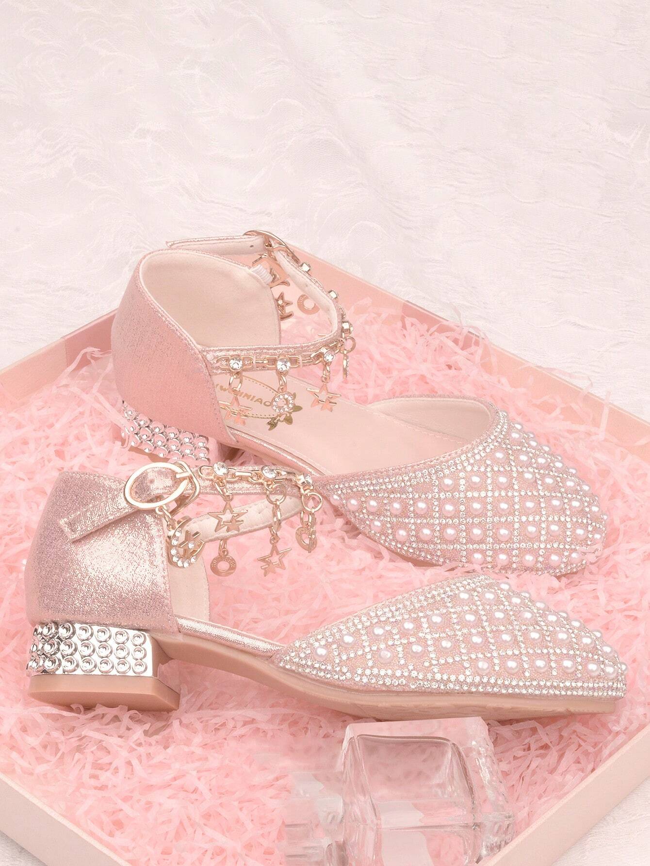 Kids Crystal High Heel Shoes Princess Shoes