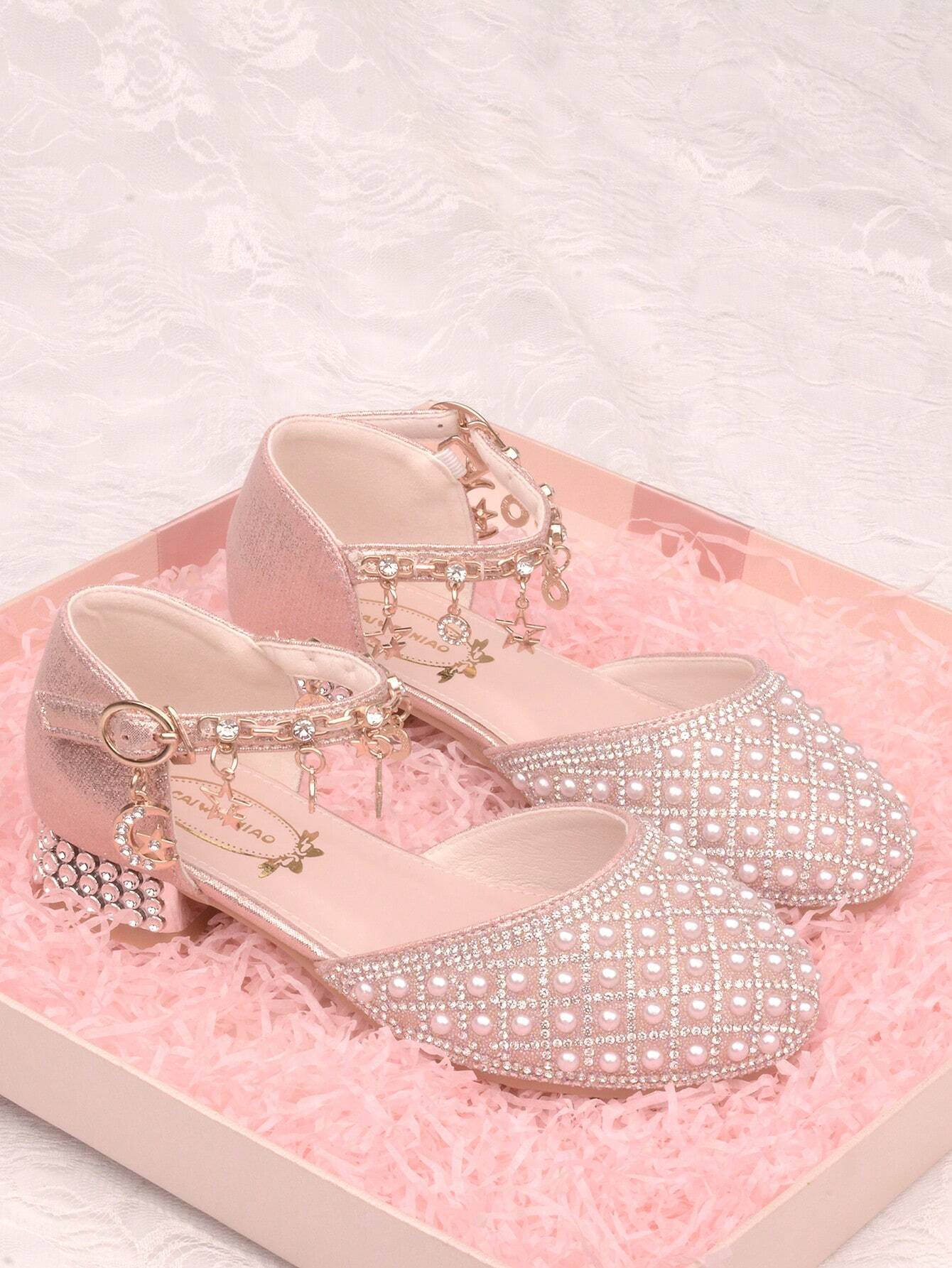 Kids Crystal High Heel Shoes Princess Shoes