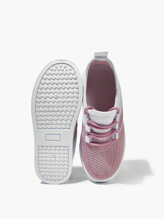 Fashionable Breathable Color-Block Children Sports Shoes With Lace