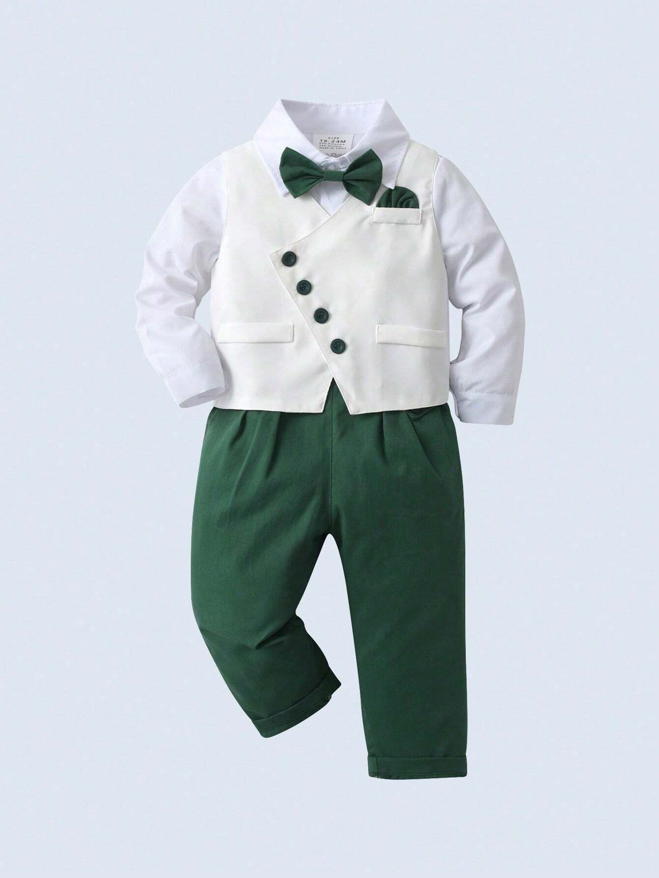 Baby Boys' Gentleman Three-Piece Suit Dark Green