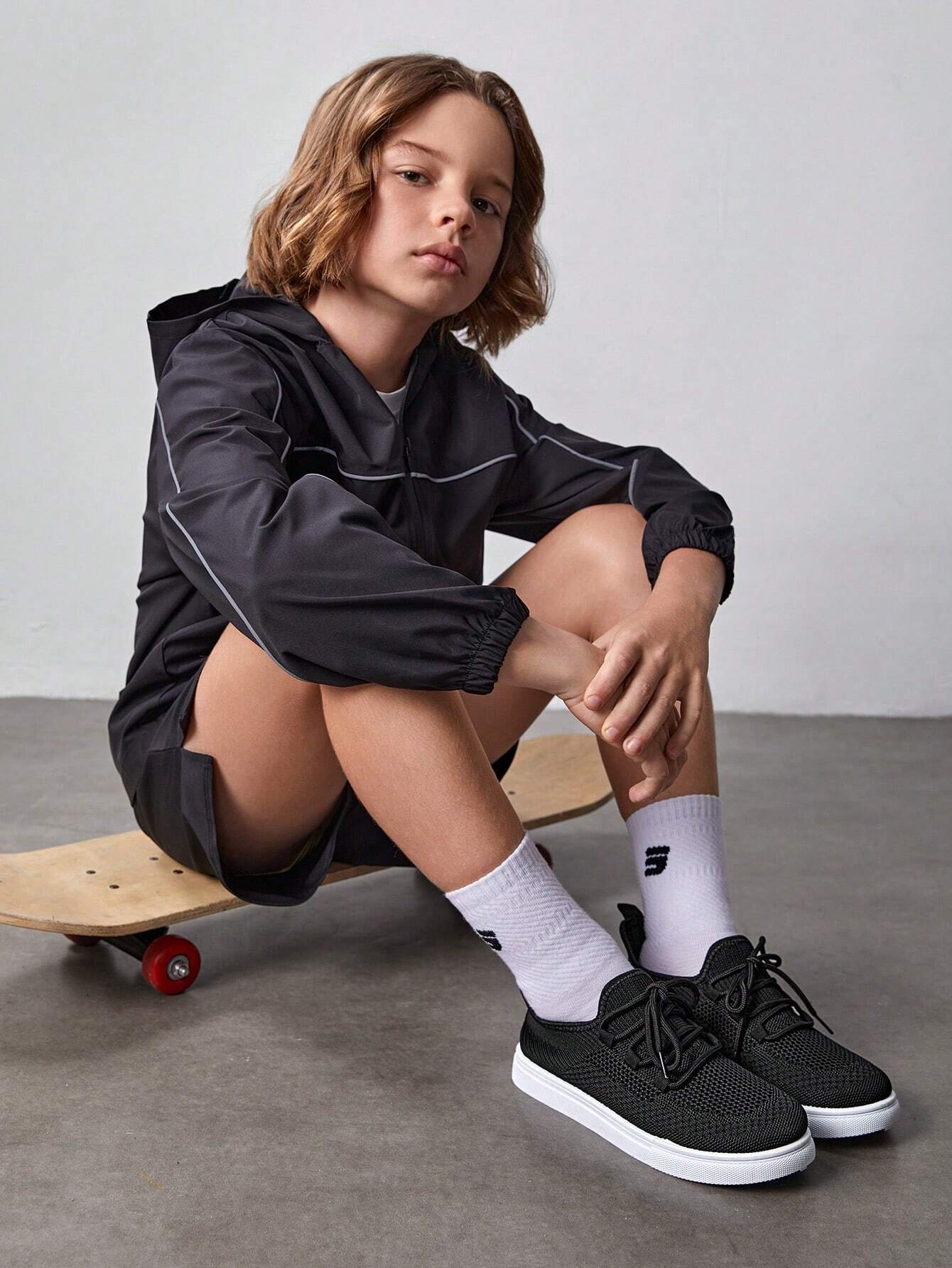 4 Season All-Match Kids Breathable Lace-Up Color Blocking Flat Casual Sneakers