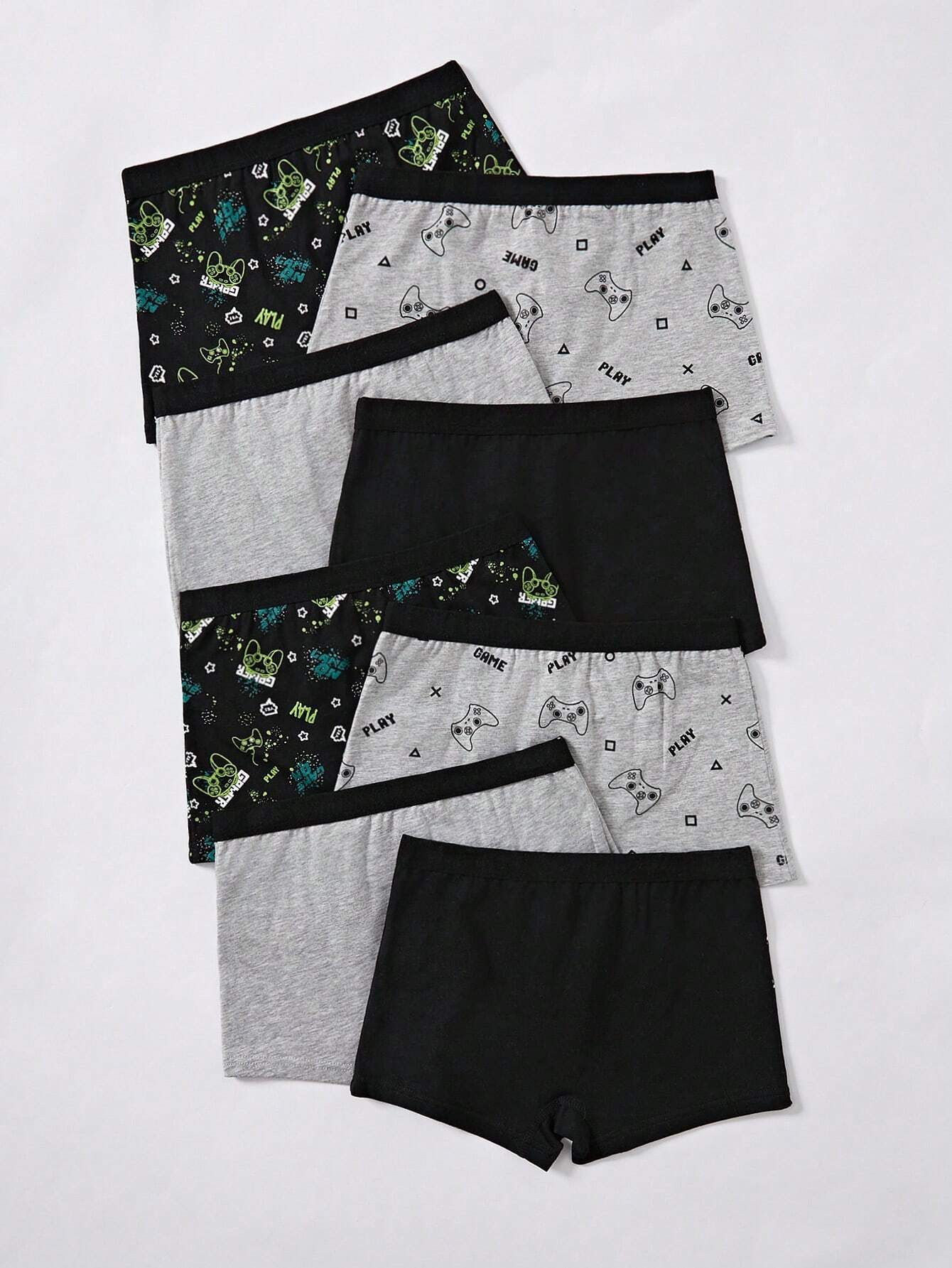 8pcs/Pack Young Boy Retro Video Game Printed Cotton Brief Underwear