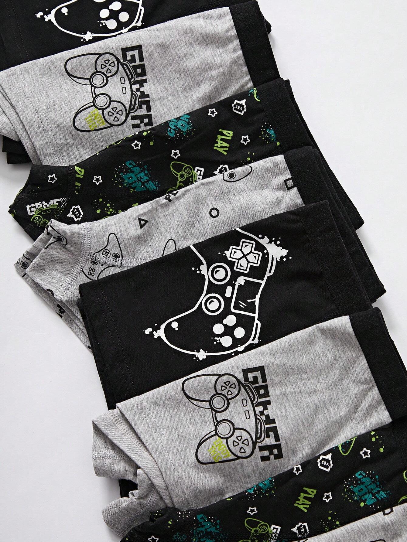8pcs/Pack Young Boy Retro Video Game Printed Cotton Brief Underwear