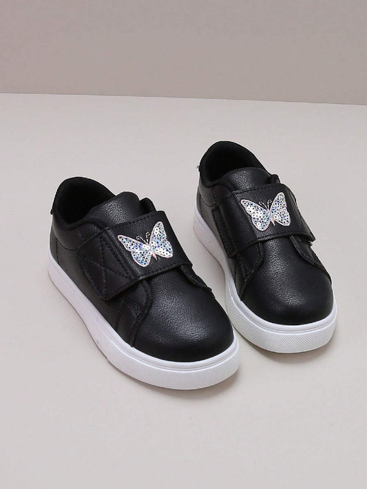 Kids' Casual High-Quality Butterfly Sequin Hook-Loop Sport Sneakers