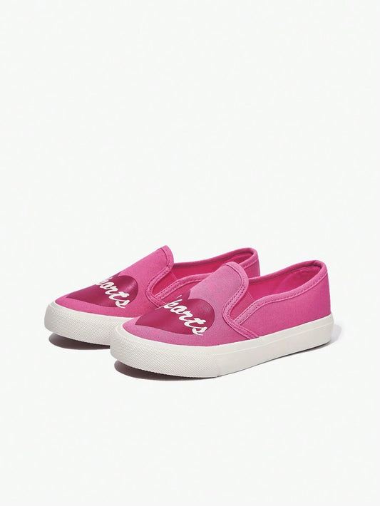 JNSQ Fashion All-Match Versatile Heart Print Casual Low-Top Canvas