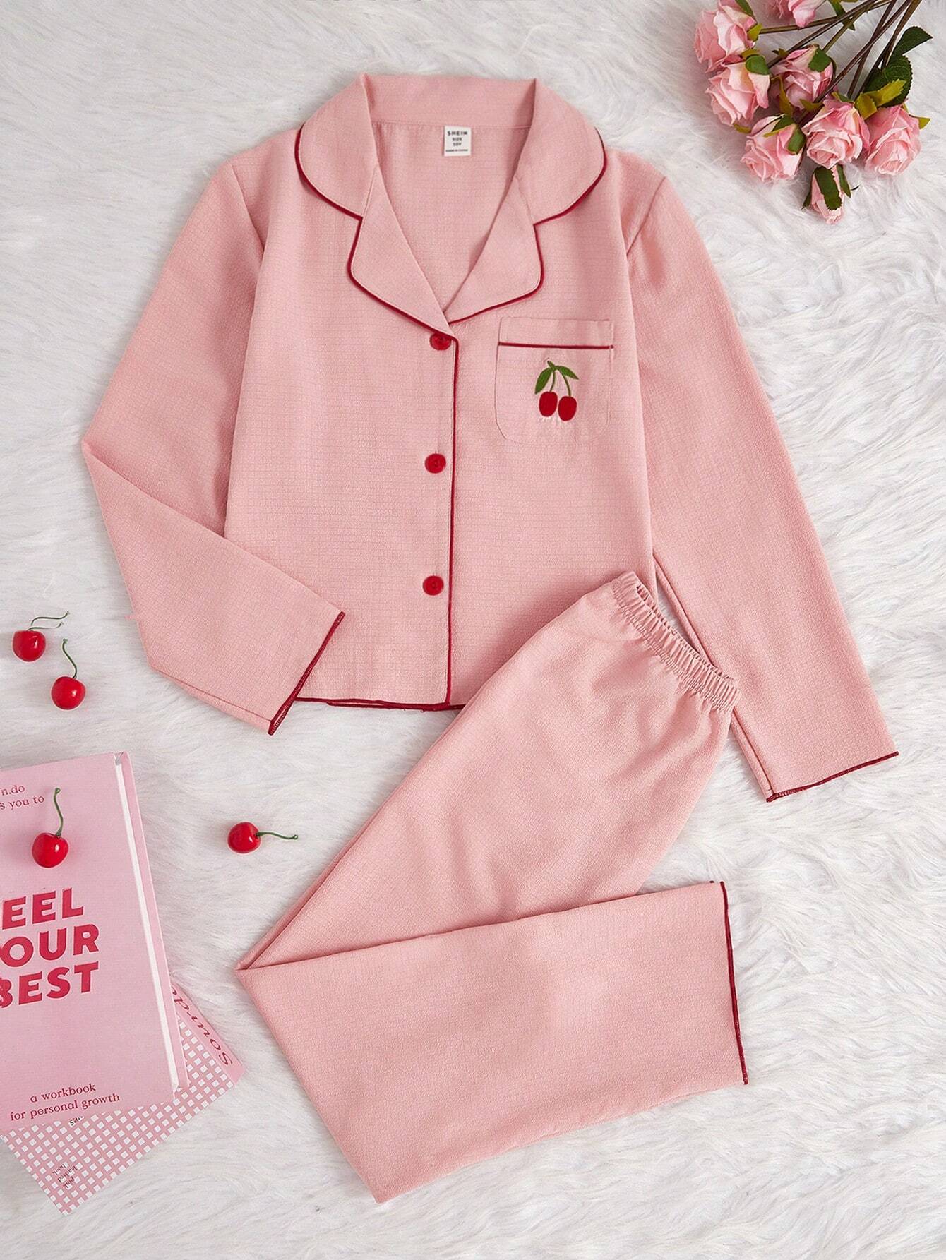Girls Pajamas 2pcs/Set Coral Pink