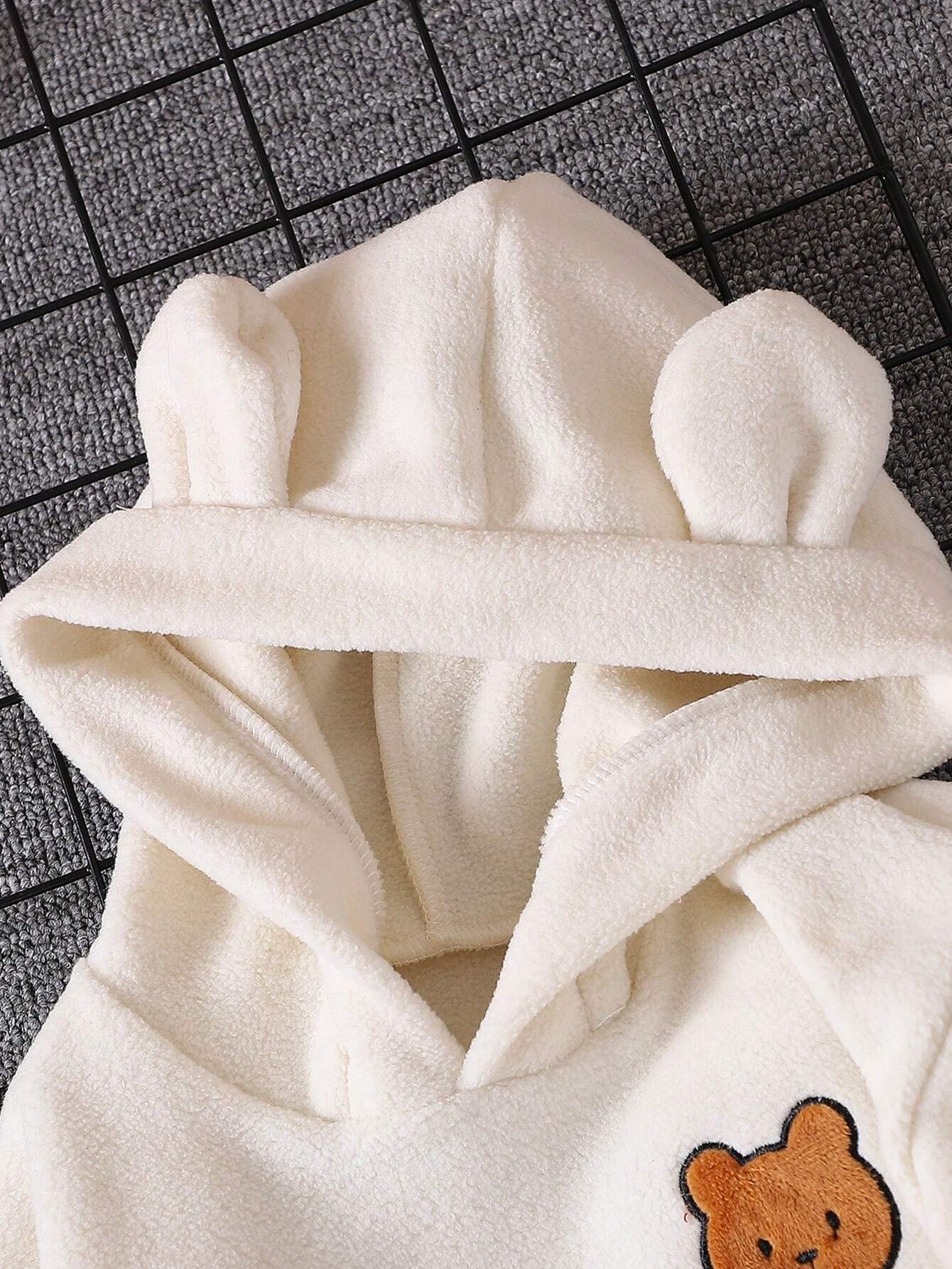 Vintaside Kids 2pcs Baby Boy Bear Decor Long Sleeve Hooded Top And Pants Set
