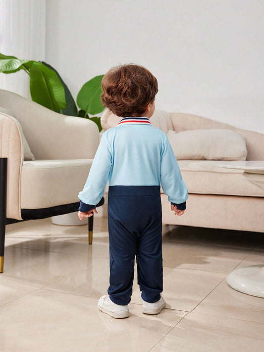 Newborn Baby Boy 2 In 1 Gentleman Suit Collar Jumpsuit