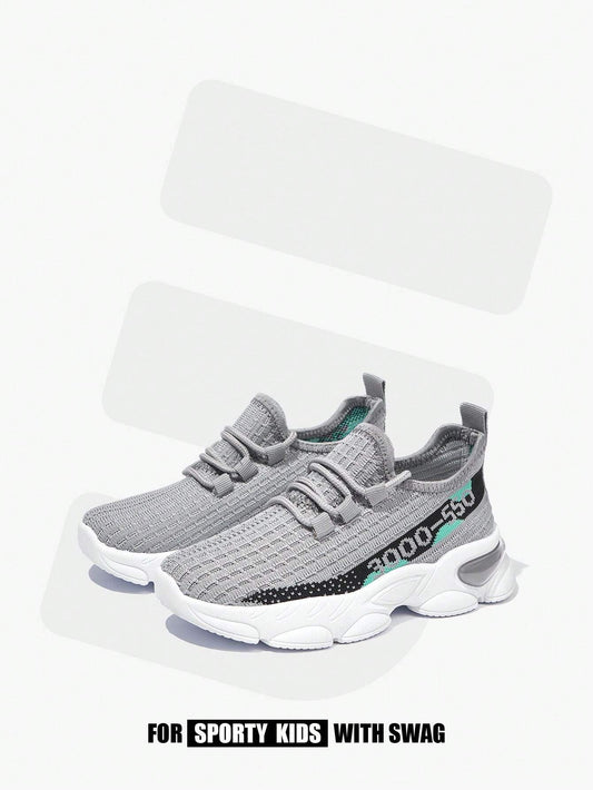 Fashion Casual Gray Mesh Breathable Soft Children Kids Sport Shoes Grey