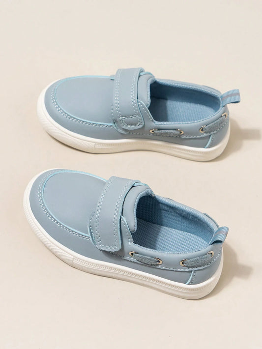 English Style Hook And Loop Slip-On Anti-Skid Wear-Resistant Soft-Sole Loafers Dusty Blue
