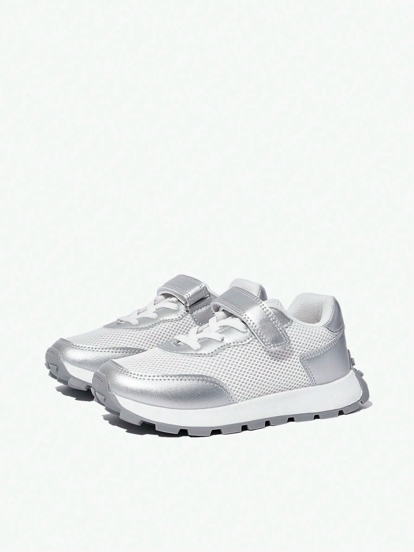 JNSQ 1pair Simple Girls' Silver Casual A-Gan Shoes