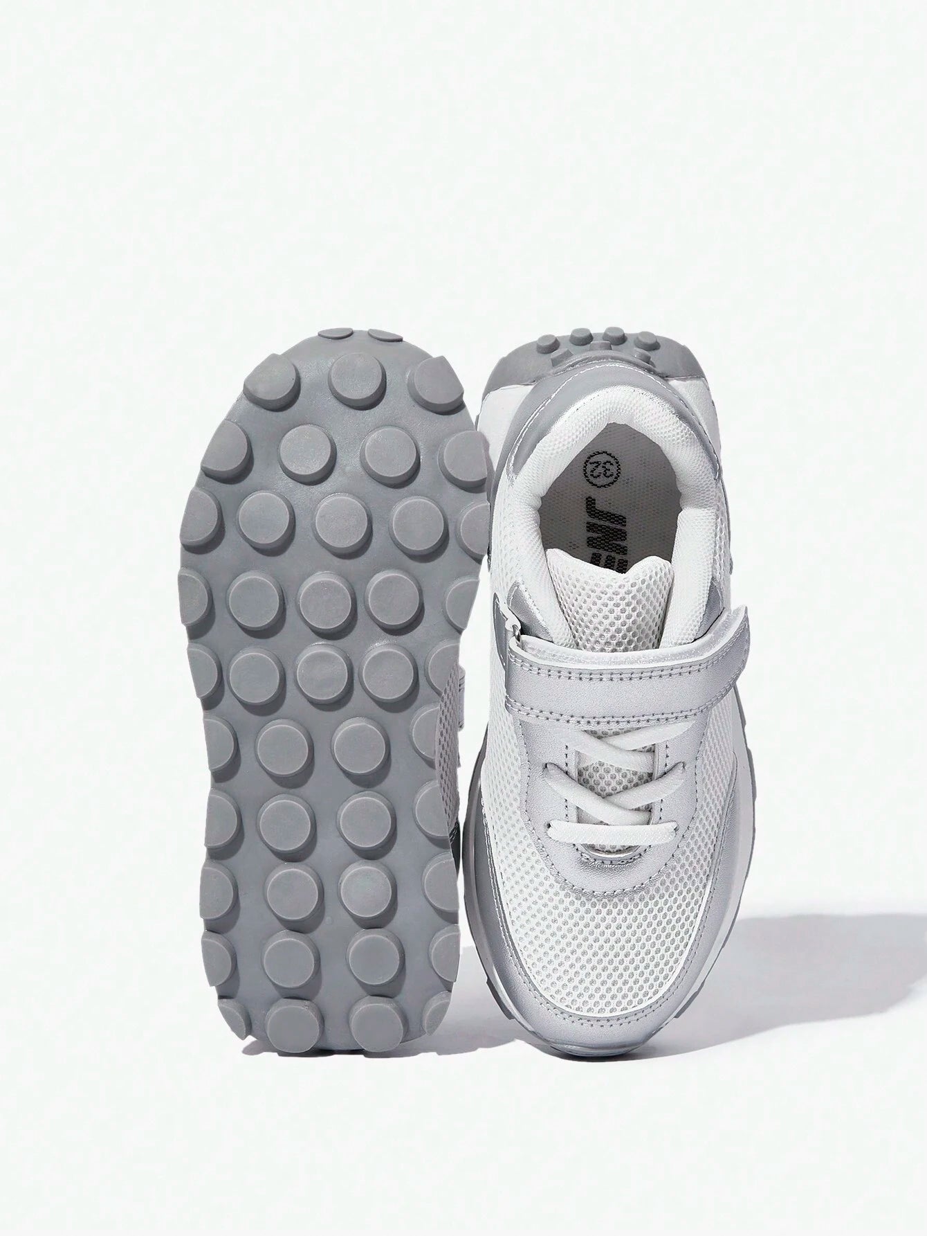 JNSQ 1pair Simple Girls' Silver Casual A-Gan Shoes