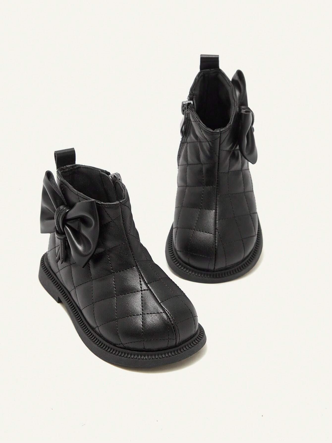 Cozy Pixies Toddler Girls Cute Bowknot All-Match Ankle Boots