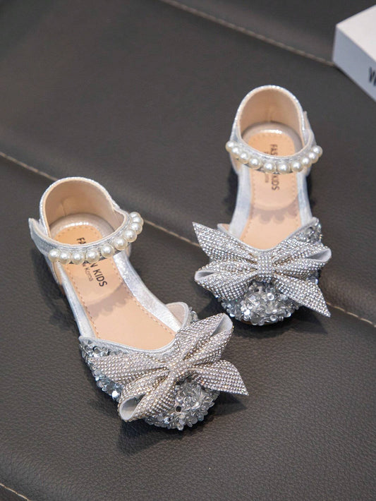 Baby Flat Shoes, Girls Princess Rhinestone Leather Shoes