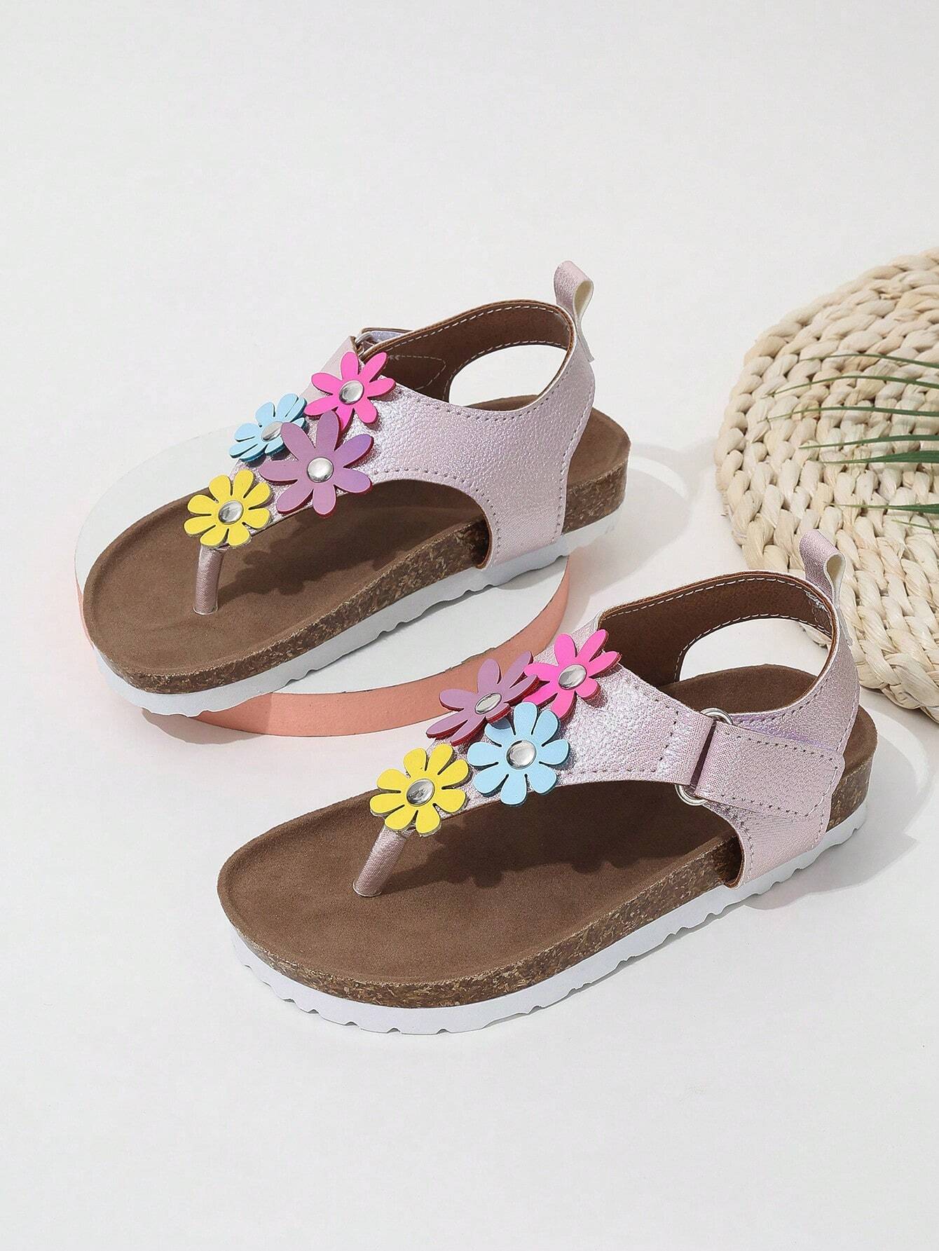 Kids' Fashionable Floral Decor Flip Flops