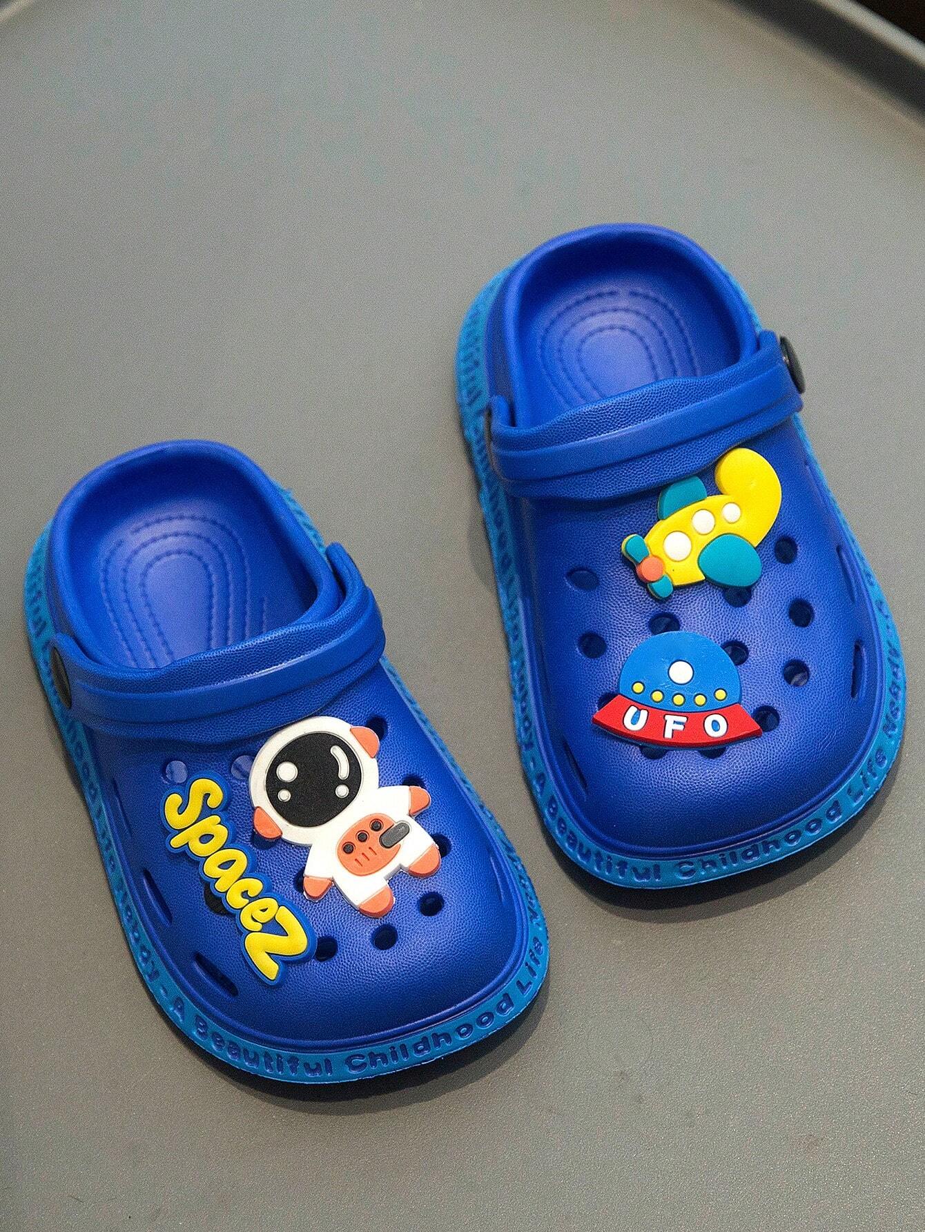 1 Pair Kids' Cartoon Pattern Clogs Blue