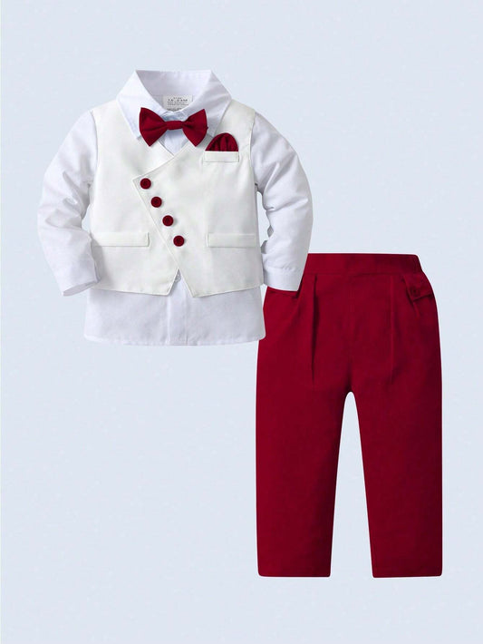 Baby Boys' Gentleman Three-Piece Suit Burgundy