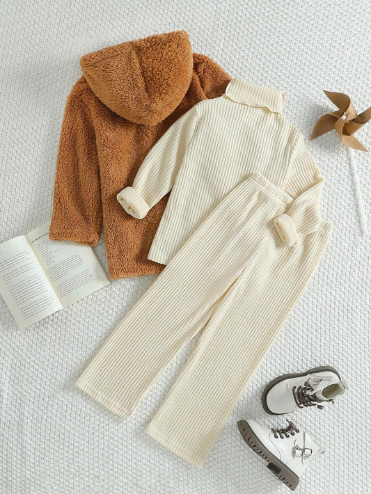 3pcs/Set Young Girl Korean Style Fashion Casual Outfit