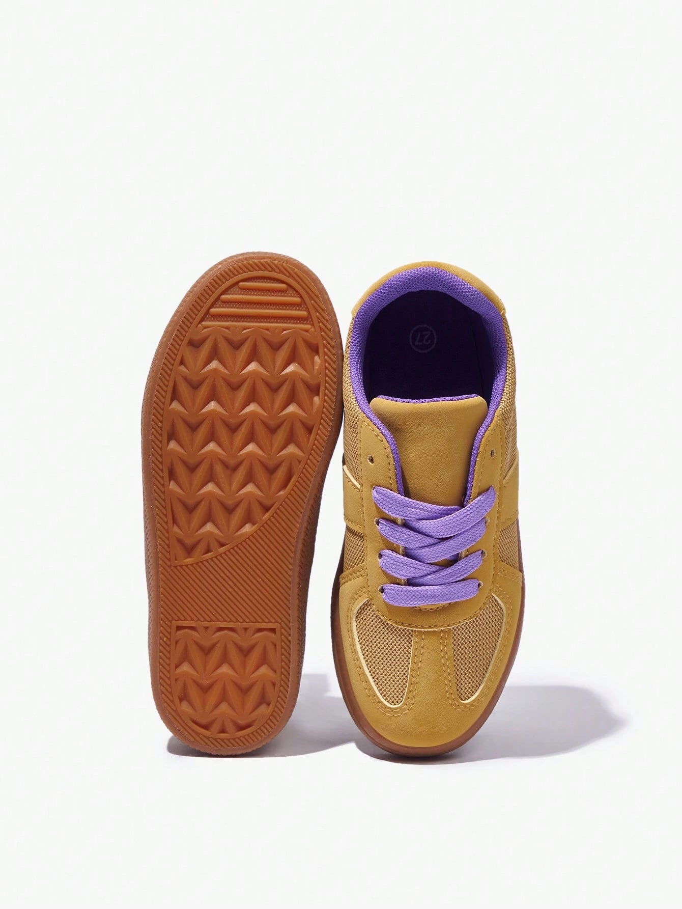 1 Pair Retro Fashion Sporty Lace-Up Color Block Casual Athletic Trainers