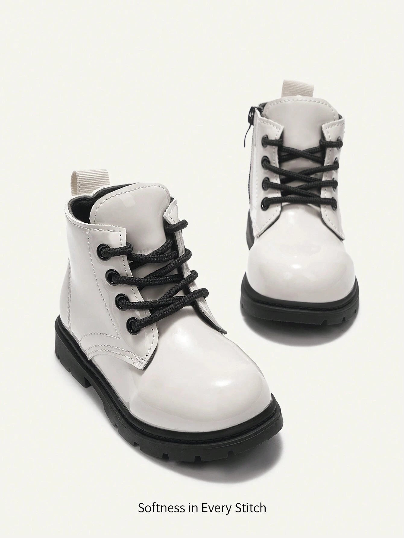 Cozy Pixies Christmas Artificial Leather Comfy Casual Baby Boots Beige