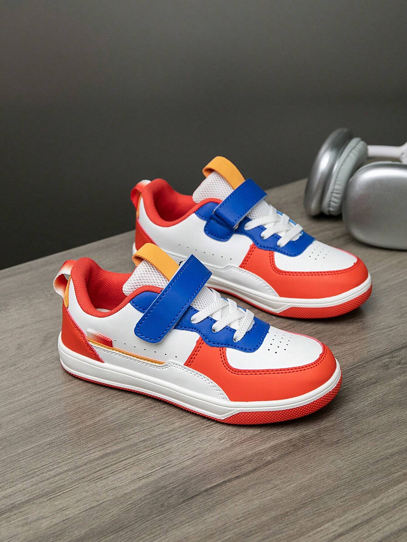 1pair Kids Sports Sneakers Burnt Orange