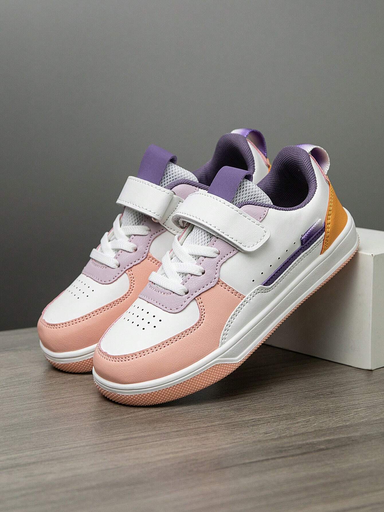 1pair Kids Sports Sneakers Violet Purple