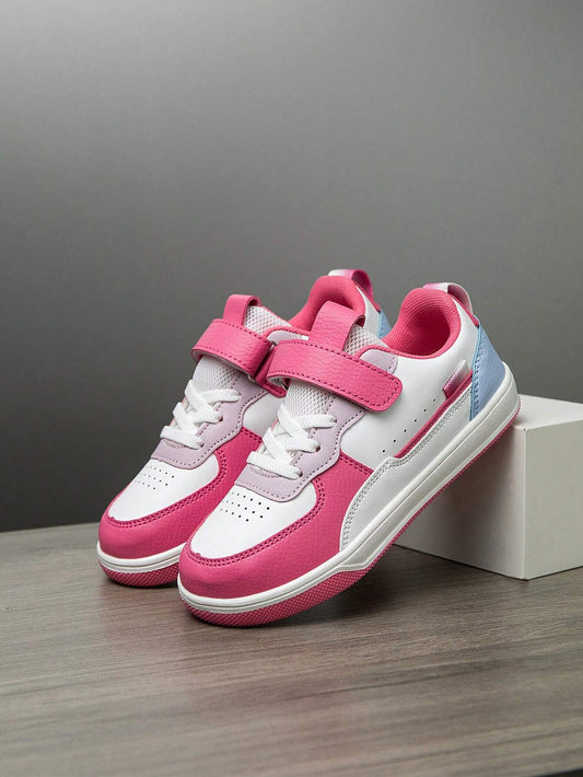 1pair Kids Sports Sneakers Hot Pink