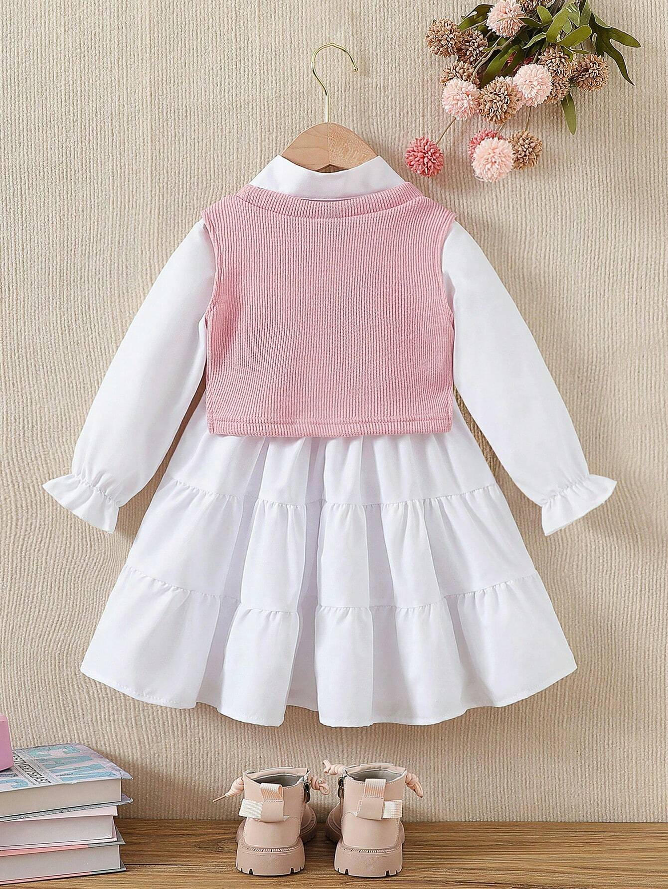 3pcs Young Girl Fashion Elegant Outfit Set
