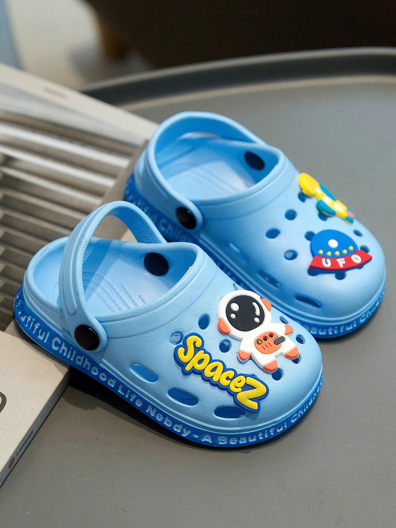 1 Pair Kids' Cartoon Pattern Clogs Baby Blue