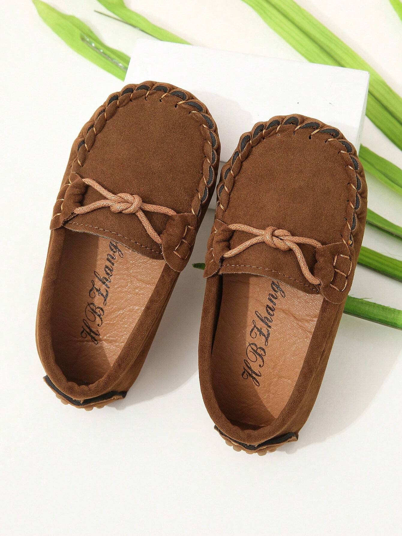 1pair Classic Infant Flat Shoes Fashionable British Style Loafers