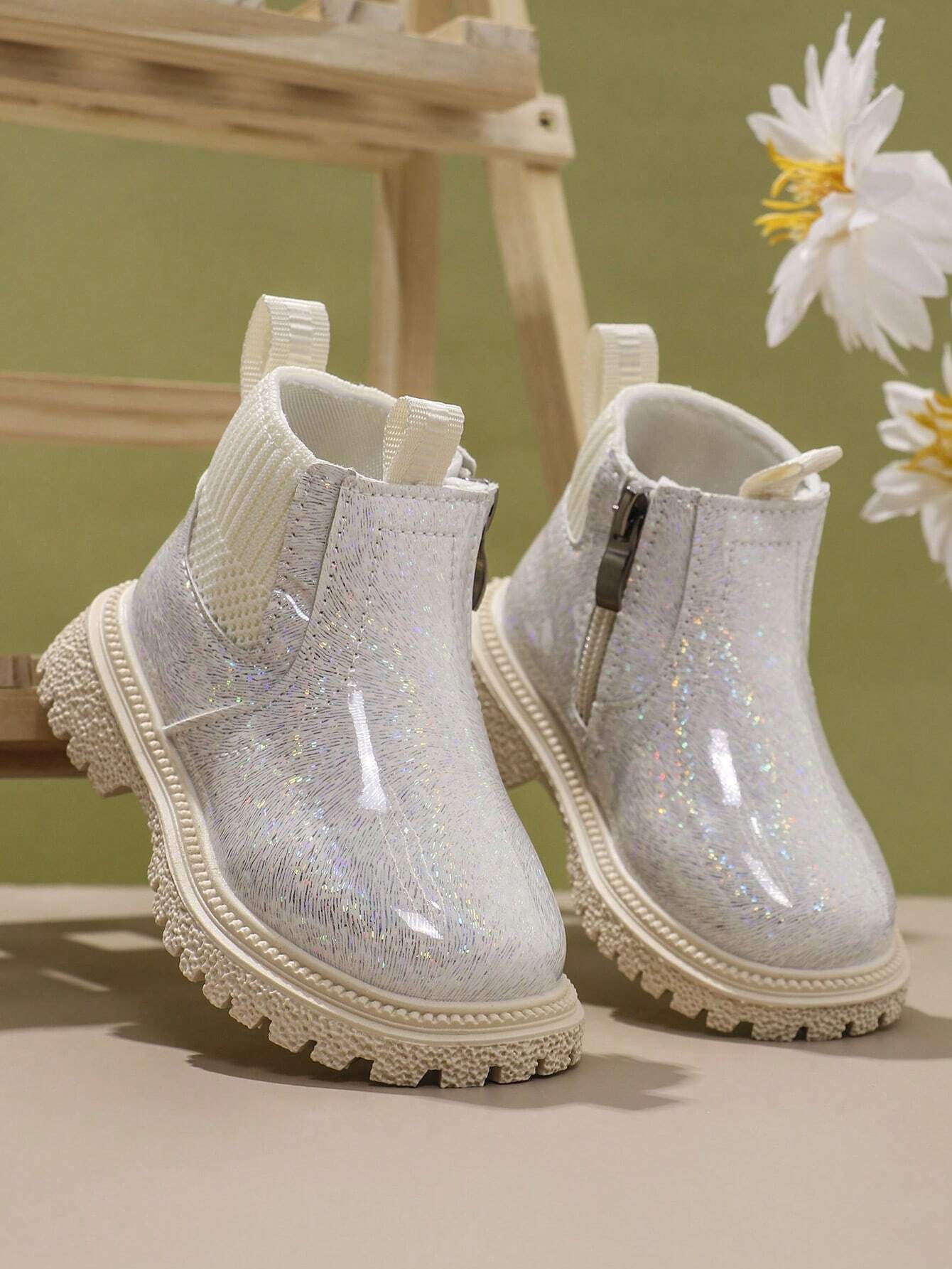 Infant Fashionable Casual Cute Anti-Slip Soft-Bottom Ankle Boots Beige