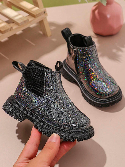 Infant Fashionable Casual Cute Anti-Slip Soft-Bottom Ankle Boots Black