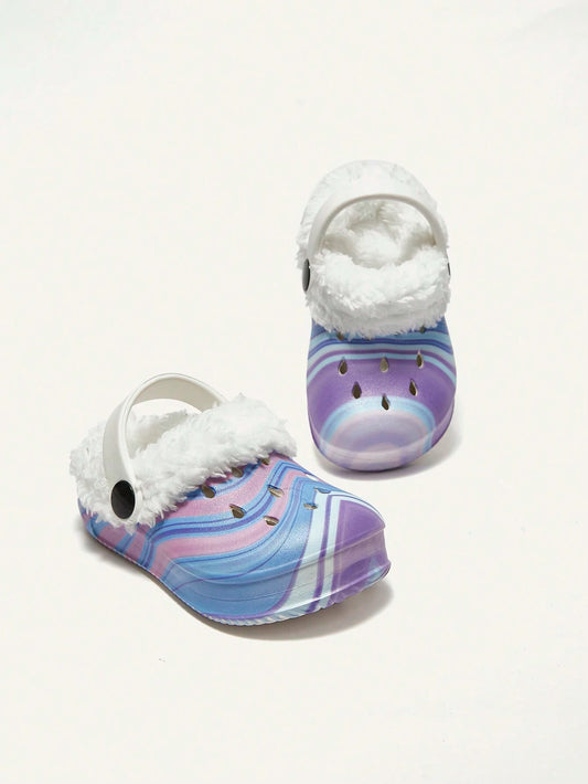 Cozy Pixies 1 Pair Kids Cute Cartoon White Snowman Pattern Garden Shoes