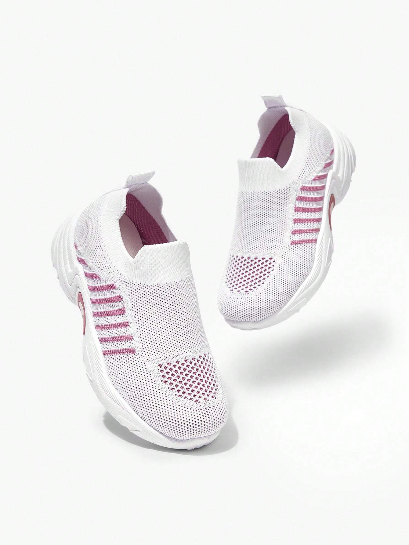 NSQ 1 Pair Multi-Season Kids Rhinestone Decor Slip-On Soft Sole Sneakers