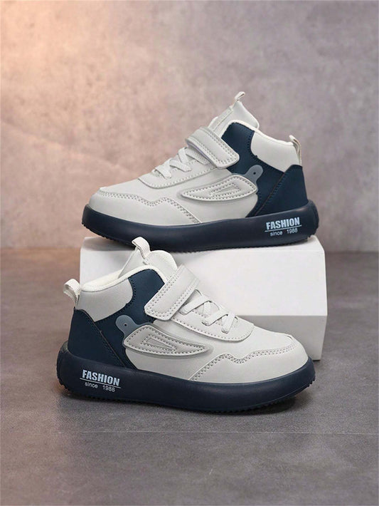 1 Pair Children Leather Waterproof Casual Shoes Grey