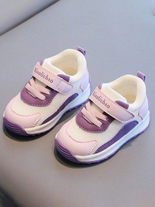 New Fashionable Leather-Look Waterproof Soft Bottom Anti-Slip Baby Sneakers Pink