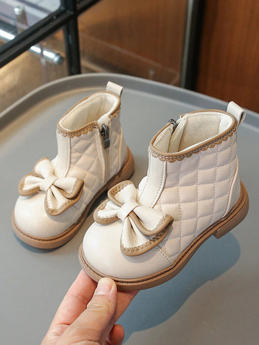 British Style Fashion Short Boots Beige