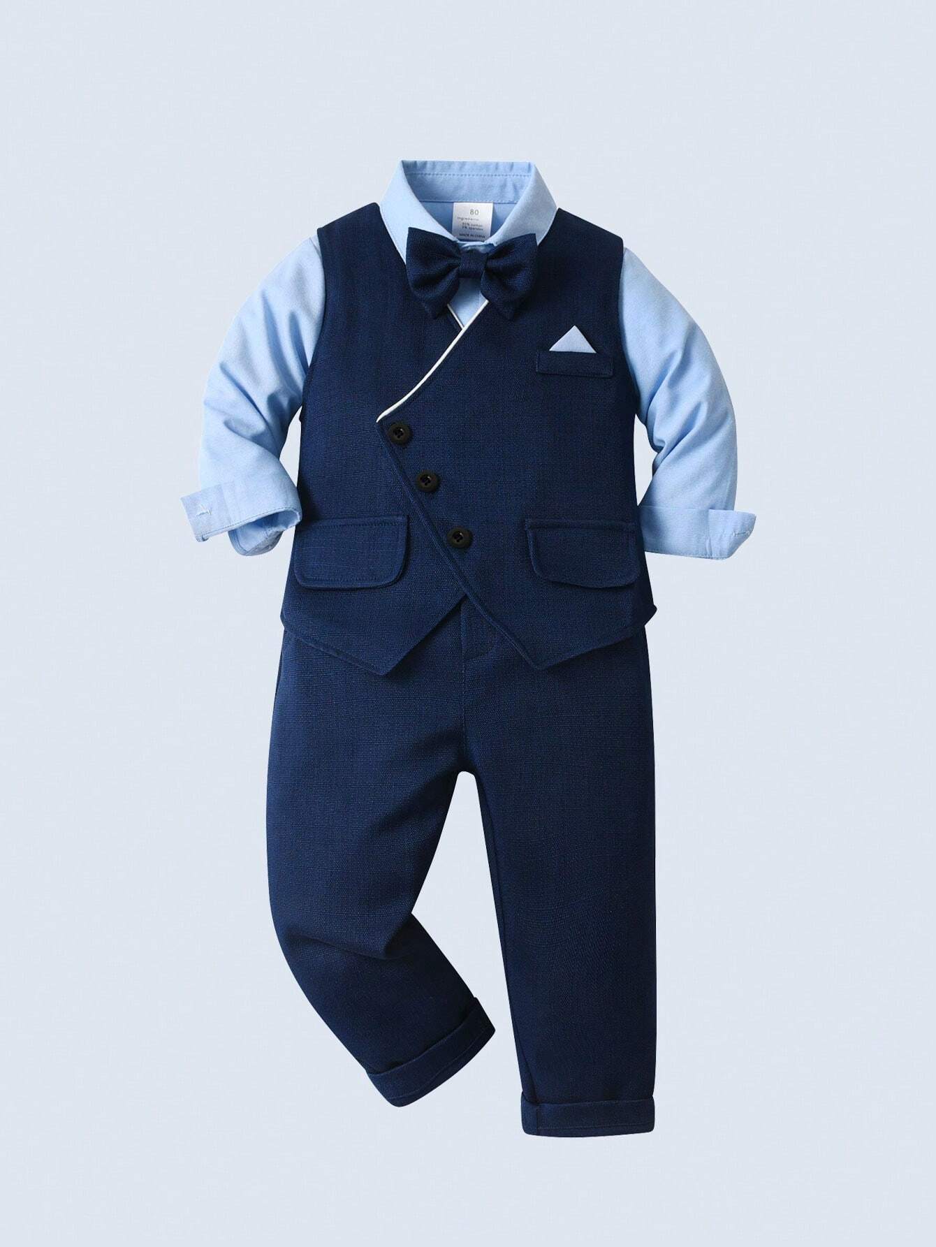 3pcs Baby Boys Gentleman Outfit Set