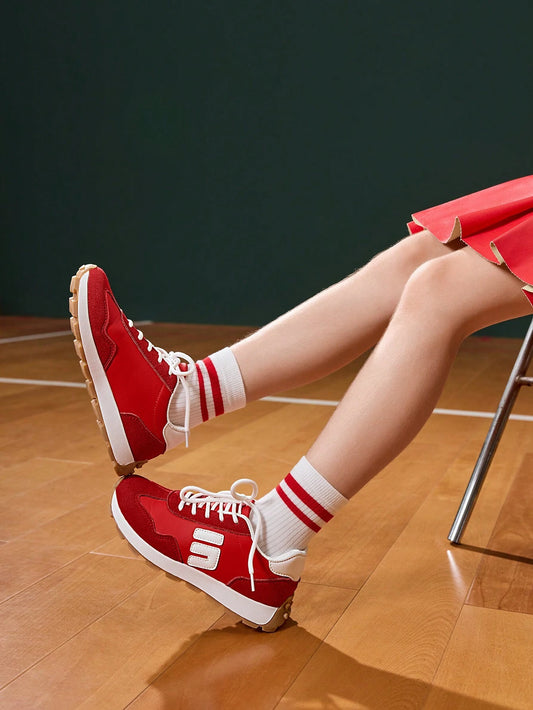JNSQ Kids Red Retro Casual Comfortable Durable Sport Sneakers