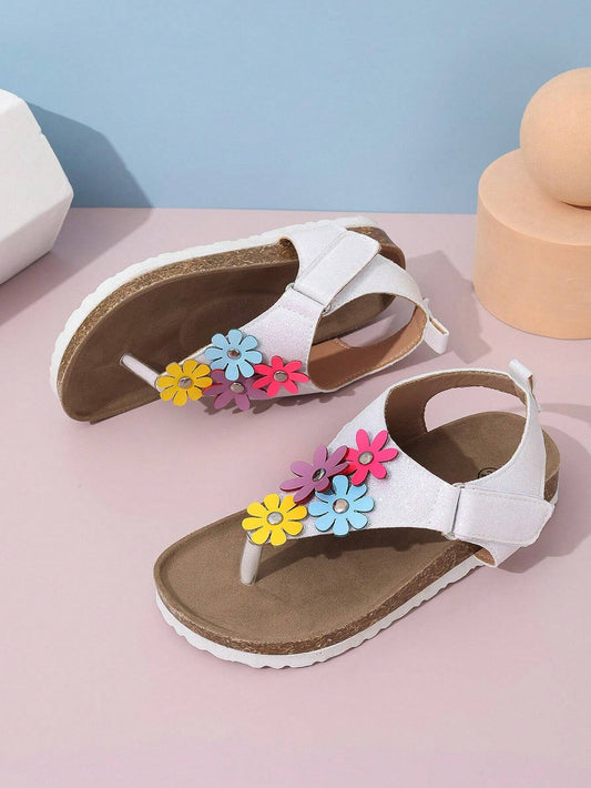 Kids' Fashionable Floral Decor Flip Flops