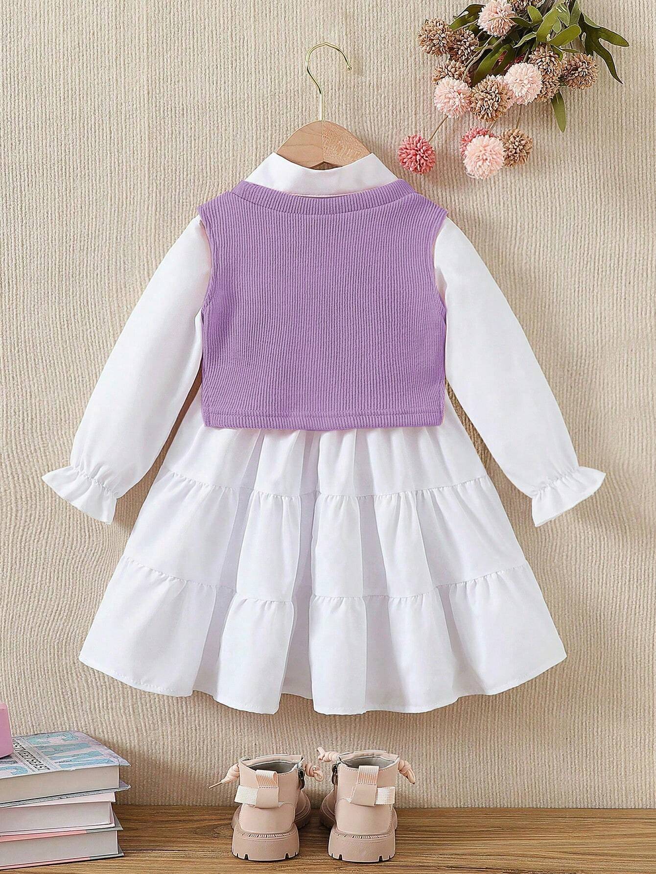 3pcs Young Girl Fashion Elegant Outfit Set