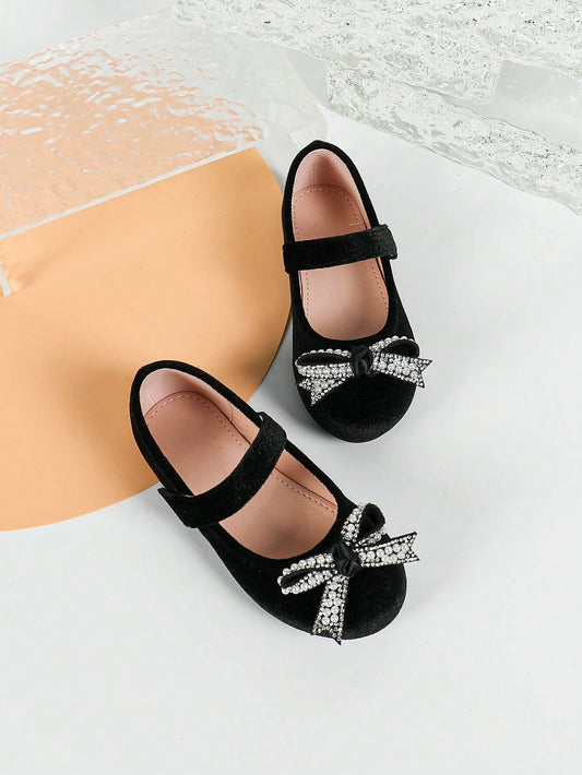 1 Pair New Arrival Autumn Kids Cute Bow-Knot Velvet Flats
